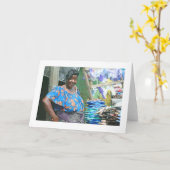 カード、"アビジャンの靴の女性" カード (黄色い花)