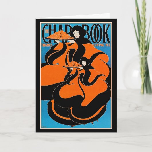 カード:アールヌーボー – ウィル・ブラッドリー – 感謝祭 シーズンカード (正面)