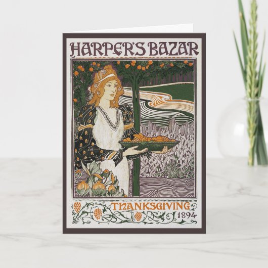 カード: アールヌーボー- L.Rhead -感謝祭 シーズンカード (正面)