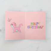 カード キッズ 女の子 お誕生日おめでとう 女の子 子猫 猫 (内部)