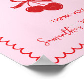 カード&ギフトさくらんぼボウハンドドローブライダルシャワー ポスター (角)