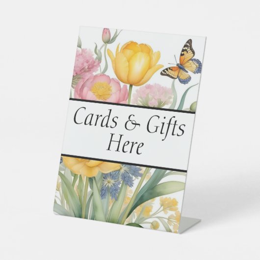 カード＆ギフトはこちら 結婚式のギフトテーブルサイン 台座サイン (正面)