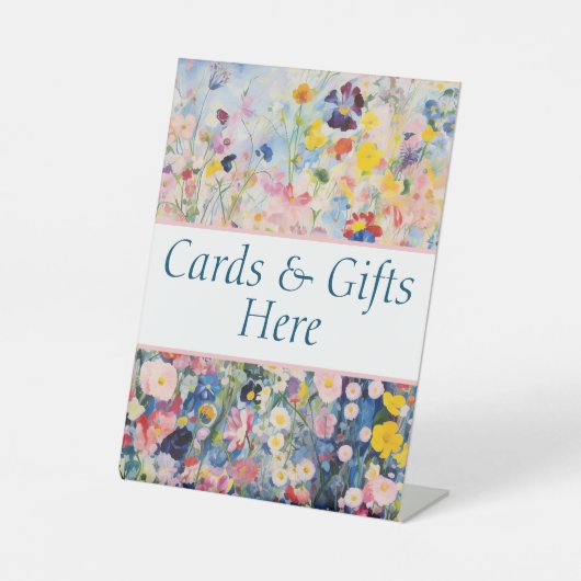 カード＆ギフトはこちら 結婚式のギフトテーブルサイン 台座サイン (正面)