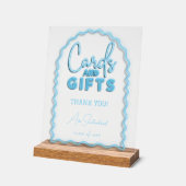 カード&ギフトウェーブブルーネオン卒業パーティー アクリルサイン (傾斜)