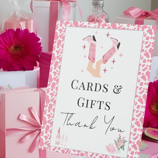 カード&ギフトカウボーブーツ&バブリーブライダルシャワー 台座サイン