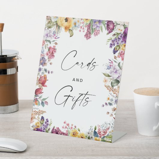 カード&ギフトサインガーデンフラワーズブライダルシャワー 台座サイン (インサイチュ)