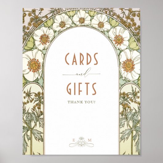 カード&ギフトサインヴィンテージアールヌーボーバイミュシャ ポスター (正面)