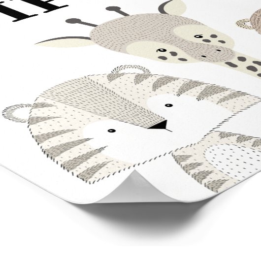 カード&ギフトジャングルサファリベイビーシャワー誕生日 ポスター (角)