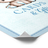 カード&ギフトテーブルかわいいブラウンベア赤ちゃんシャワー ポスター (角)