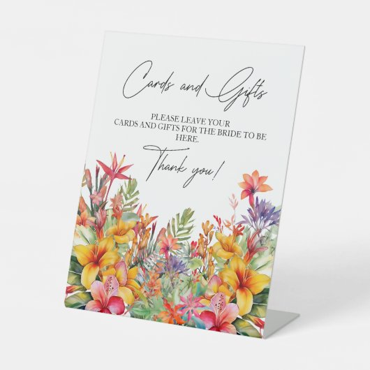 カード&ギフトトロピカルルアウ（ハワイ式宴会）ブライダルシャワー 台座サイン (正面)