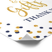 カード&ギフトネイビー&金ゴールドグリッター紙吹雪標識 ポスター (角)