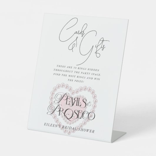 カード&ギフトピアスプロセッコブライダルシャワーカスタム 台座サイン (正面)