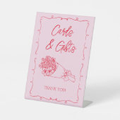 カード&ギフトファーマーズマーケットピンクブライダルシャワー 台座サイン (正面)