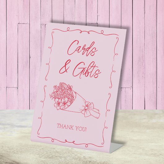 カード&ギフトファーマーズマーケットピンクブライダルシャワー 台座サイン