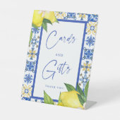 カード&ギフトブルータイルレモンブライダルシャワー 台座サイン (正面)
