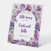 カード&ギフトリトルハニーパープルバラベビーシャワー 台座サイン (正面)