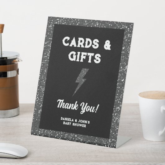 カード&ギフトリトルロックスターグリッターベビーシャワー 台座サイン (インサイチュ)