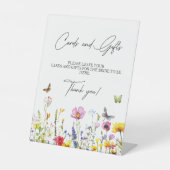 カード&ギフトワイルドフラワー蝶ブライダルシャワー 台座サイン (正面)