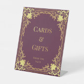 カード&ギフトヴィンテージウェディングフェイク金ゴールドワインカラー 台座サイン (正面)