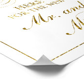 カード、ギフト&ウィッシュゴールドフォイル結婚のサイン ポスター (角)