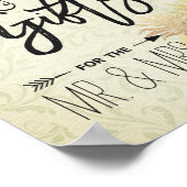 カード&ギフト ウェディングサイン モダン ゴールド パイナップル ポスター (角)