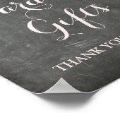 カード ギフト サイン ピンク 水彩 フローラル ブラックボード (角)