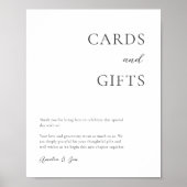 カード ギフト テーブル サンクス エレガント ブラック ホワイト ポスター (正面)