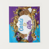 カード&ギフト パープル&ブルー ロイヤル 性別発表 タペストリー (正面)