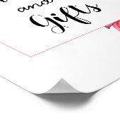 カード ギフト ピンク ホワイト フラワーの結婚式 ポスター (角)