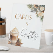 カード＆ギフト フローラル コーヒー ブライダル シャワー 台座サイン (インサイチュ)