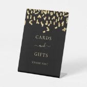 カード ギフト ブラック ゴールド コンフェッティ 台座サイン (正面)