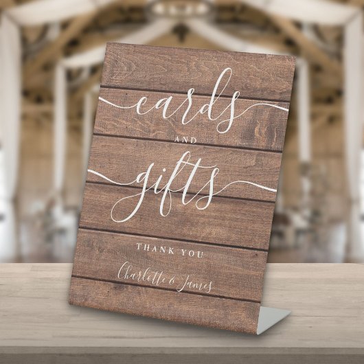 カード＆ギフト ラスティック バーン ウッド シグネチャー スクリプト 台座サイン