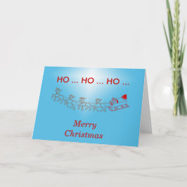 カード – クリスマススター付きサンタとソリ