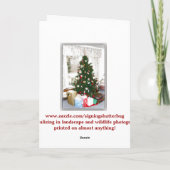 カード-クリスマス: ギフトが付いているクリスマスツリー シーズンカード (裏面)