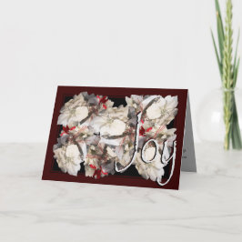 カード、クリスマス、新年-ポインセチアカード シーズンカード