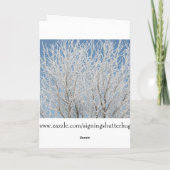 カード – クリスマス：素敵な雪のシーンとストリーム (裏面)