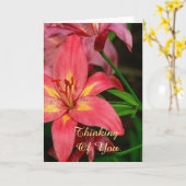 カード、コーラルレッドとイエローデイリー考え/s of YOU カード (黄色い花)