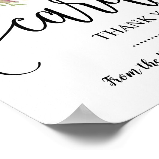 カード サイン シャワー ウェディング レセプション ピンク フラワーリー (角)