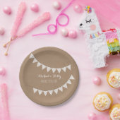 カード・ストック刺激を受けたなアイレット旗布の結婚式 ペーパープレート (パーティー)