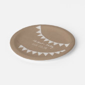 カード・ストック刺激を受けたなアイレット旗布の結婚式 ペーパープレート (アングル)