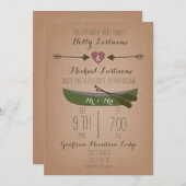 カード・ストック刺激を受けたなカヌー + 招待を結婚する矢 招待状 (正面/裏面)