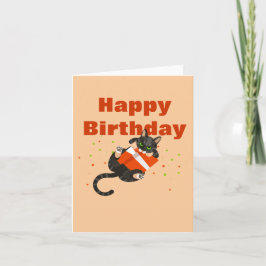 カード「ハッピー・バースデー」の猫のイラスト カード