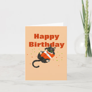 カード「ハッピー・バースデー」の猫のイラスト カード