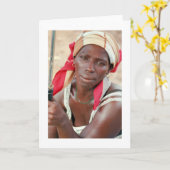 カード、"バンジュル、ガンビア、西アフリカ、バナナ販売人" カード (黄色い花)