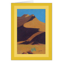 カード: パステル調の砂漠砂丘芸術/デジタルデザインの後部