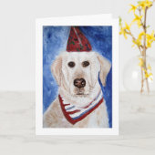 カード、パーティーの帽子が付いている実験室 カード (黄色い花)