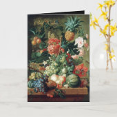カード ビンテージアート 静物画 花と果物 (黄色い花)