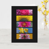 カード – ピンクと黄色のマクロの花 (黄色い花)