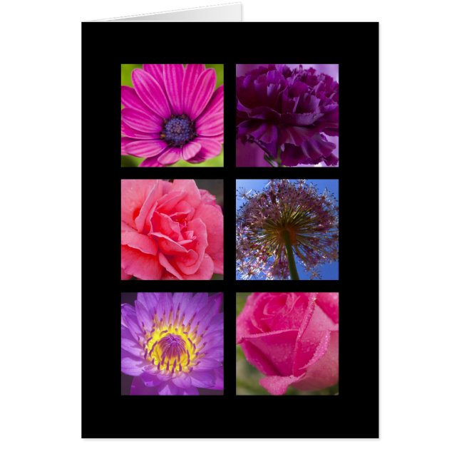 カード-ピンクの紫色の花 (正面)