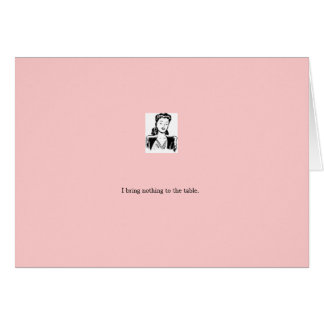 カード: ピンク"私はテーブルに持って来ません何も"